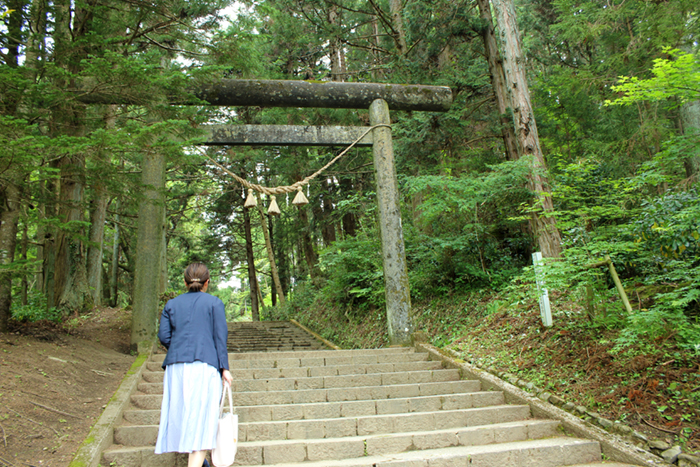 黄金山神社に上る階段