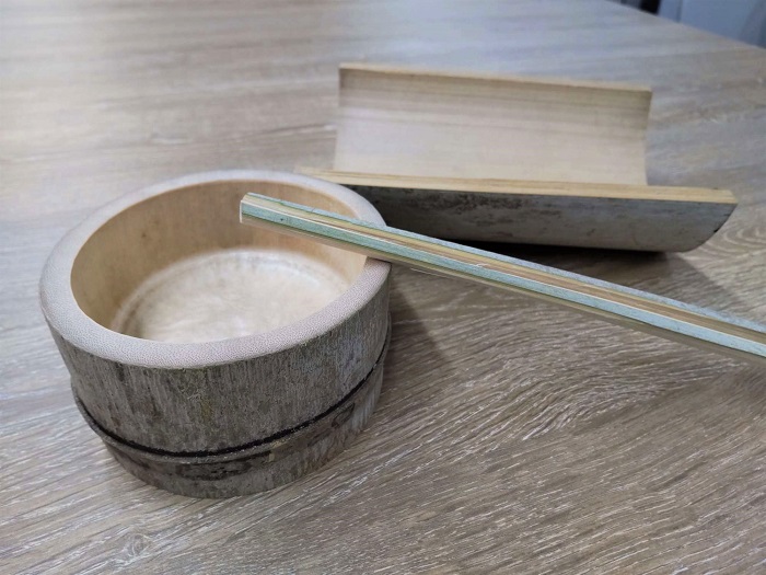 竹のお皿づくり