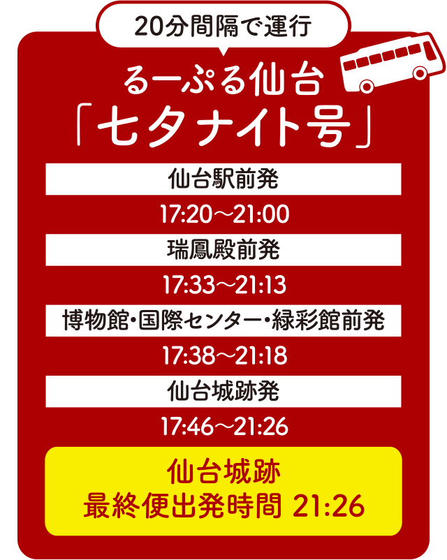 るーぷる仙台「七夕ナイト号」