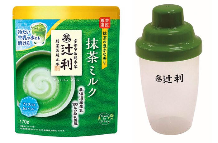 辻利「抹茶ミルク(170g)」「オリジナルシェイカー」セット