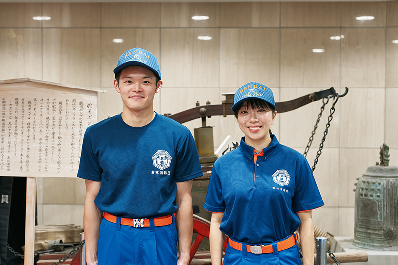 若林消防団学生団員の二人