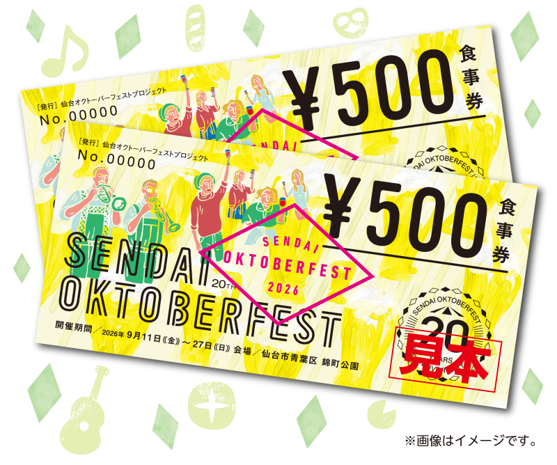 マチモール限定「仙台オクトーバーフェスト1,000円食事券」イメージ